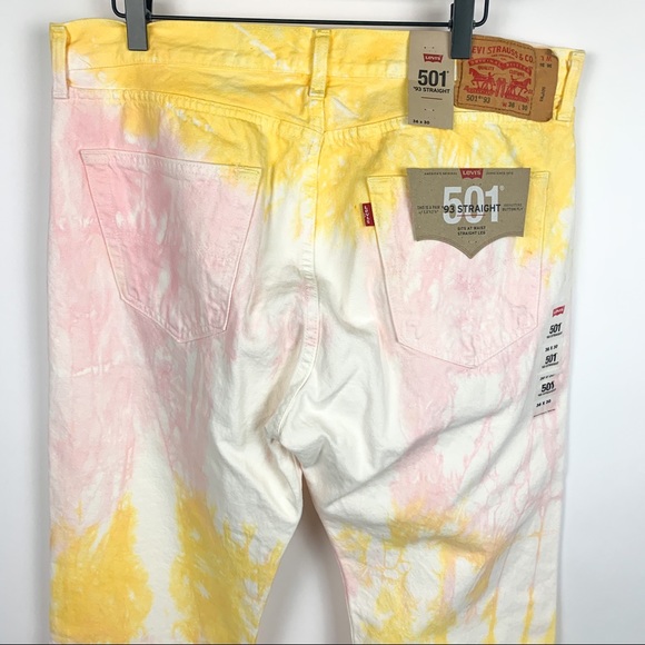 NWT Levi’s 501 93 Straight Tie Dye Buttonfly Jeans - Picture 5 of 9